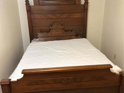 Antique Vintage Eastlake Wood Full Size Bed STUNNING