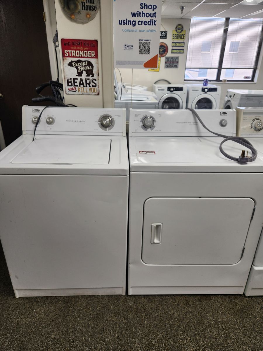 Estate Washer and Dryer Set - Top Load Washer, Electric Dryer, White, Large Capacity