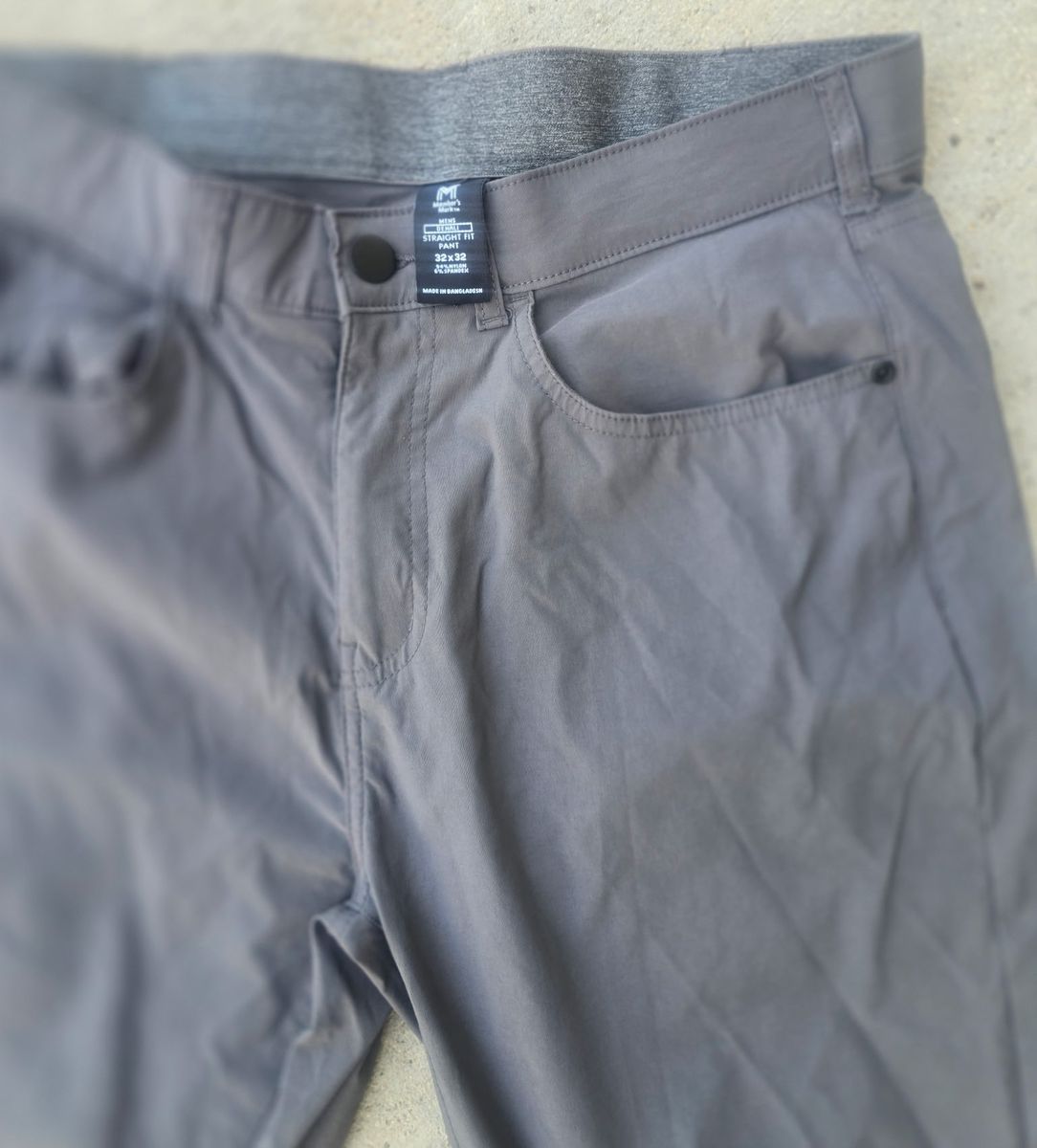 Member's Mark Men's Straight Fit Travel Pants – Charcoal Gray Performance Stretch 32x32
