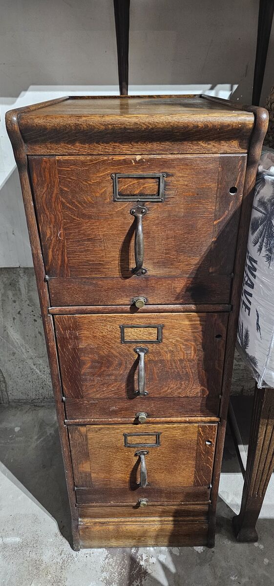 Antique 1920's Tiger Oak File Cabinet