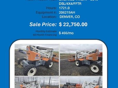 Boom Snorkel A46JRT -20TB DSL 4x4 2018 w 1721 hrs Denver CO