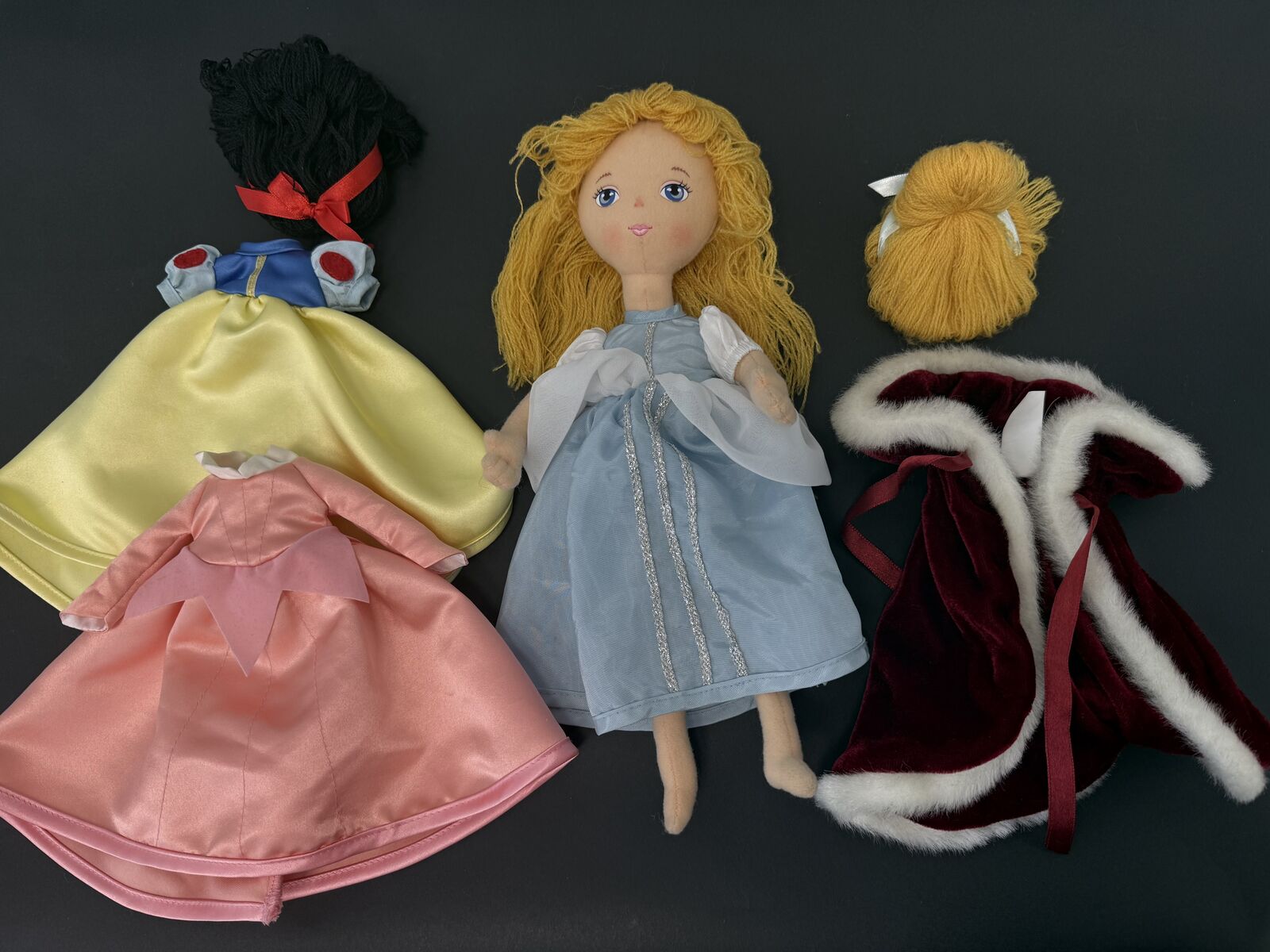Rare 2005 Madame Alexander Disney 3-in-1 Cloth Doll Set - Sleeping Beauty, Snow White & Cinderella