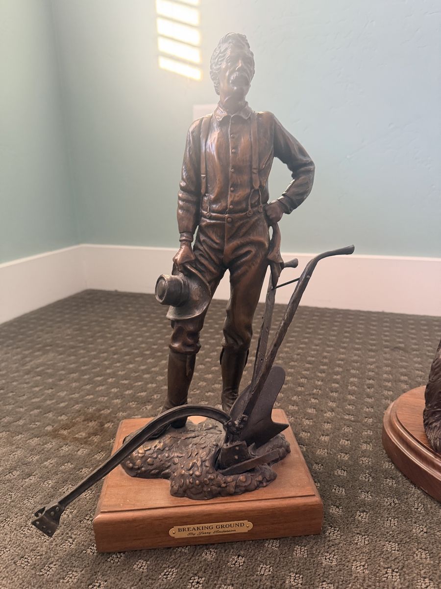 Jerry Anderson "Breaking Ground" Bronze Patina Sculpture Figurine, Western Art Decor. Limited edition