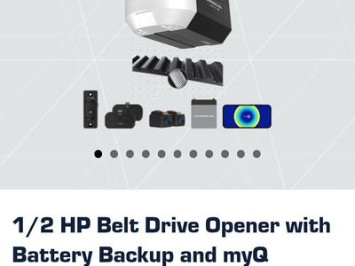 Chamberlain B3010 1/2 HP Ultra Quiet Belt Drive Garage Door Opener w/ Battery Backup & myQ