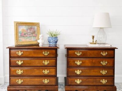 Vintage Set of XSmall 4 Drawer Nightstands | Xtra Small 4 Drawer Nightstands