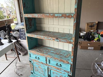Teal Wooden Bookshelf
