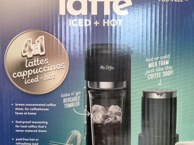 Mr. Coffee Latte Iced + Hot Coffee Maker & Milk Frother w/ Tumbler - Brew Lattes, Cappuccinos