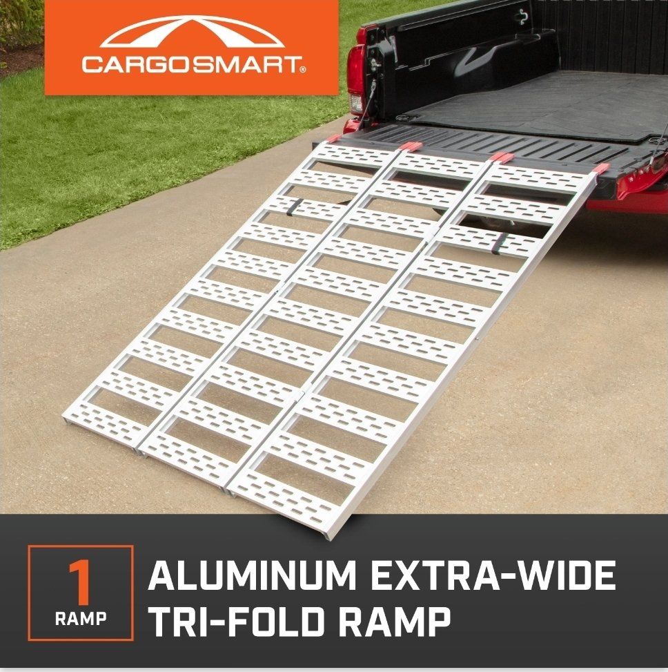 NEW CargoSmart 76" x 50" Aluminum Tri-Fold Loading Ramp – 1,500 lb Capacity  #467