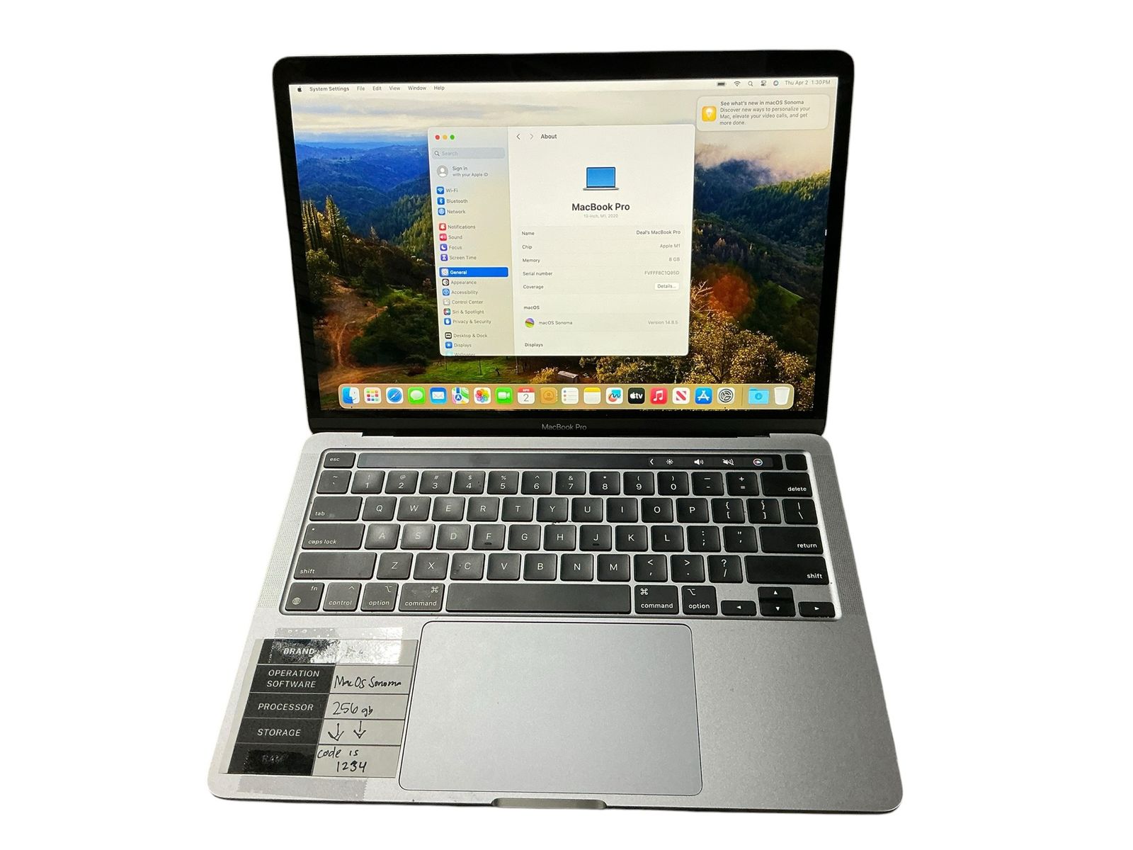 APPLE LAPTOP MACBOOK PRO A2338 E75011037