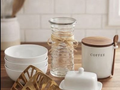 7-piece Kitchen Bundle - Hearth & Hand + Ikea: Napkin Holder, Butter Dish, Utensil Holder, Dishes, Coffee Canister