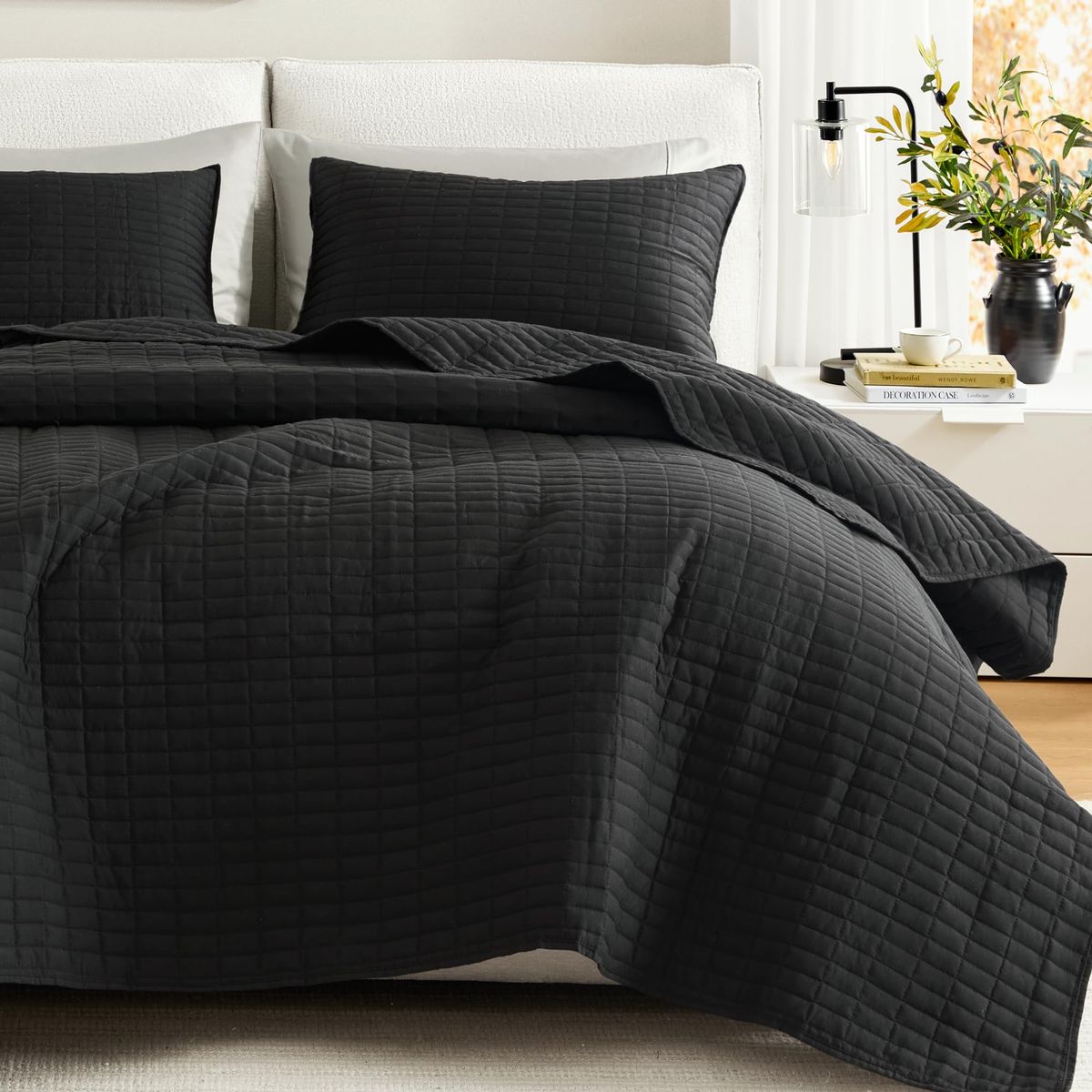 New! Comfort Spaces Kienna Quilt Set- Double Sided Stitching Design Summer Blanket, Lightweight, Soft, All Season Bedding Layer,