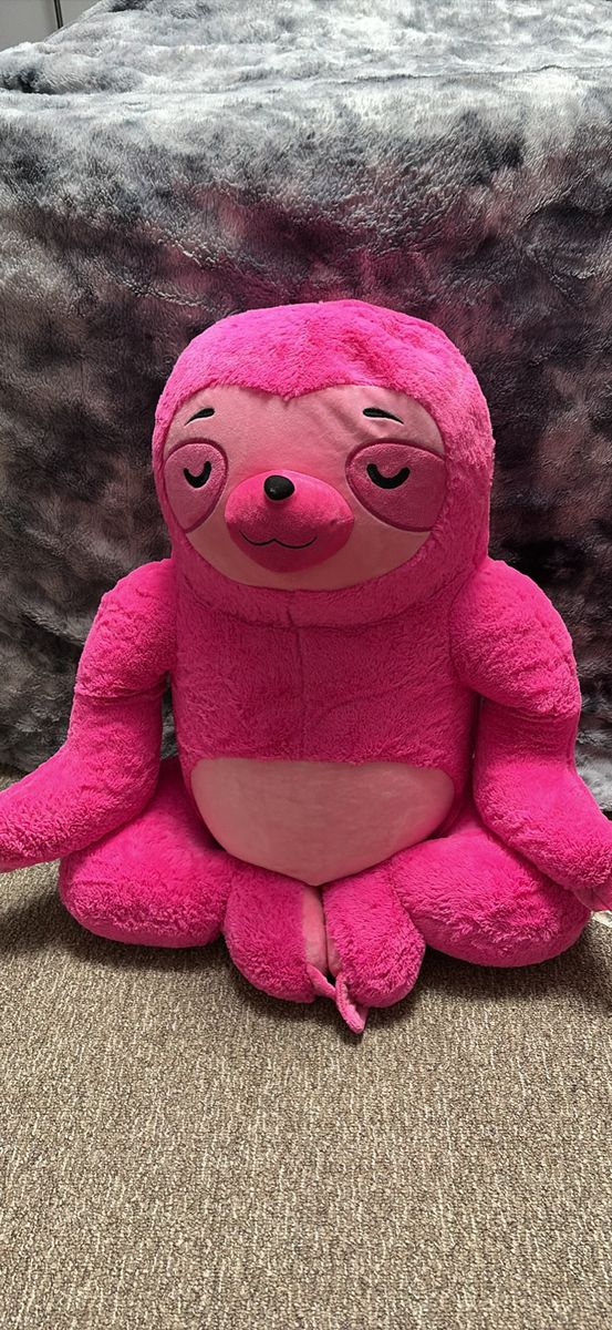Large Pink Sloth Plush Stuffed Animal Toy, Super Soft, Approx. 3 ft Tall