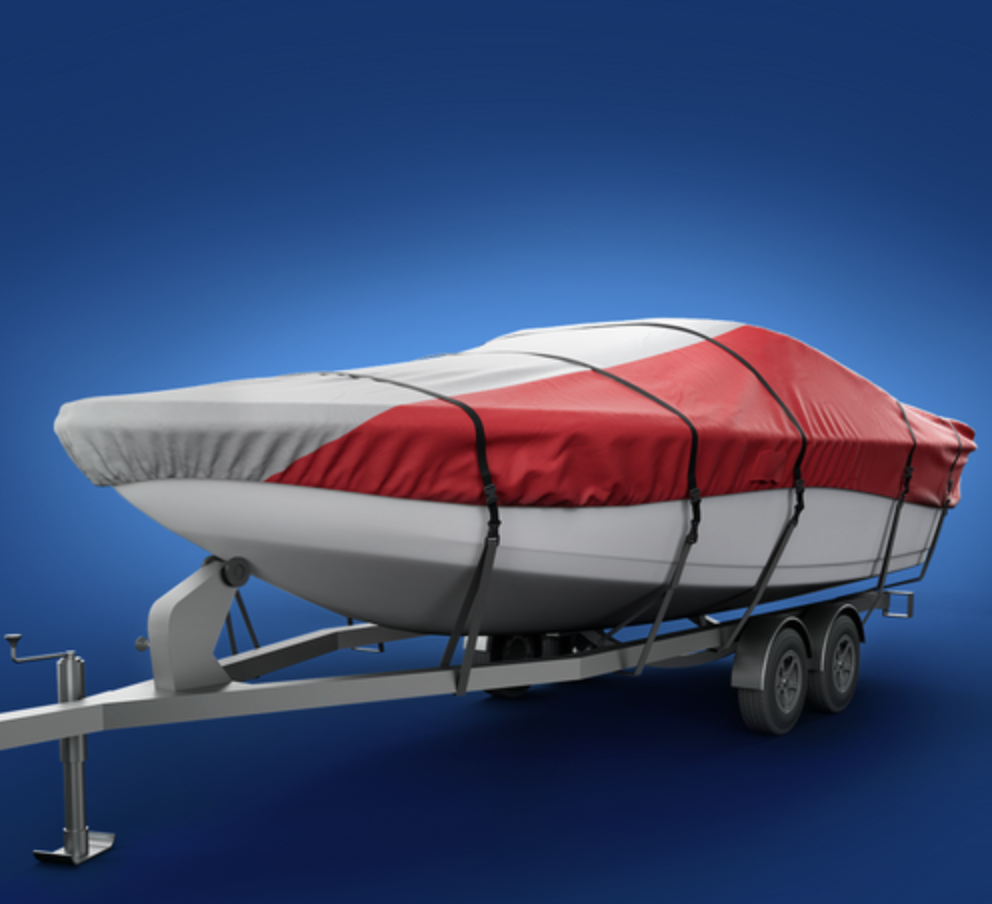 Supreme Boat Cover - Grey & Red