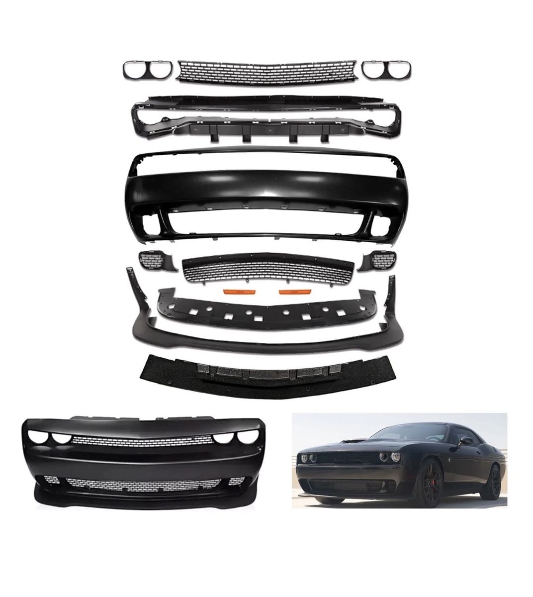 2008–2014 Dodge Challenger Hellcat-Style Front Bumper Conversion Kit – New