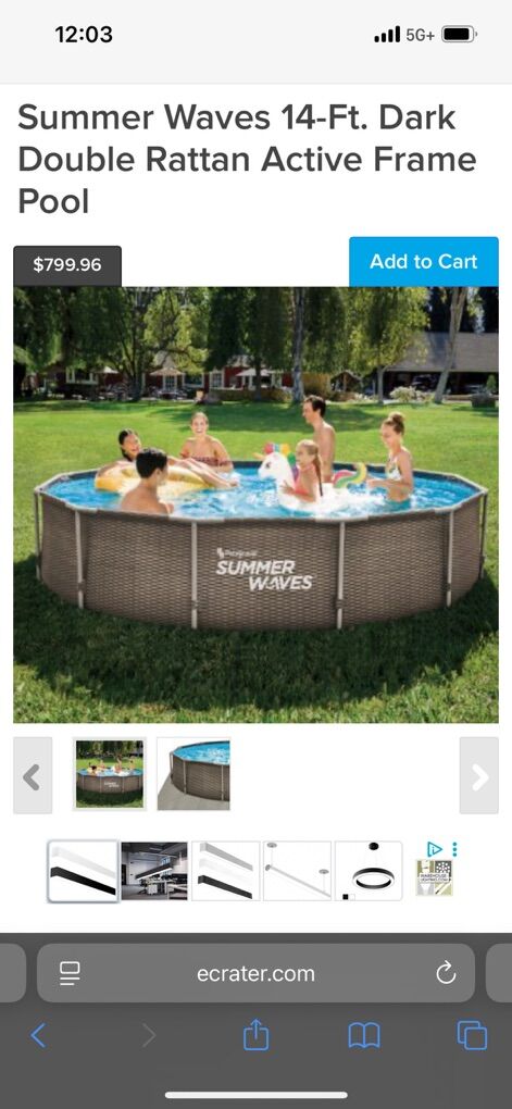 Summer Waves 14ft Above Ground Swimming Pool Set