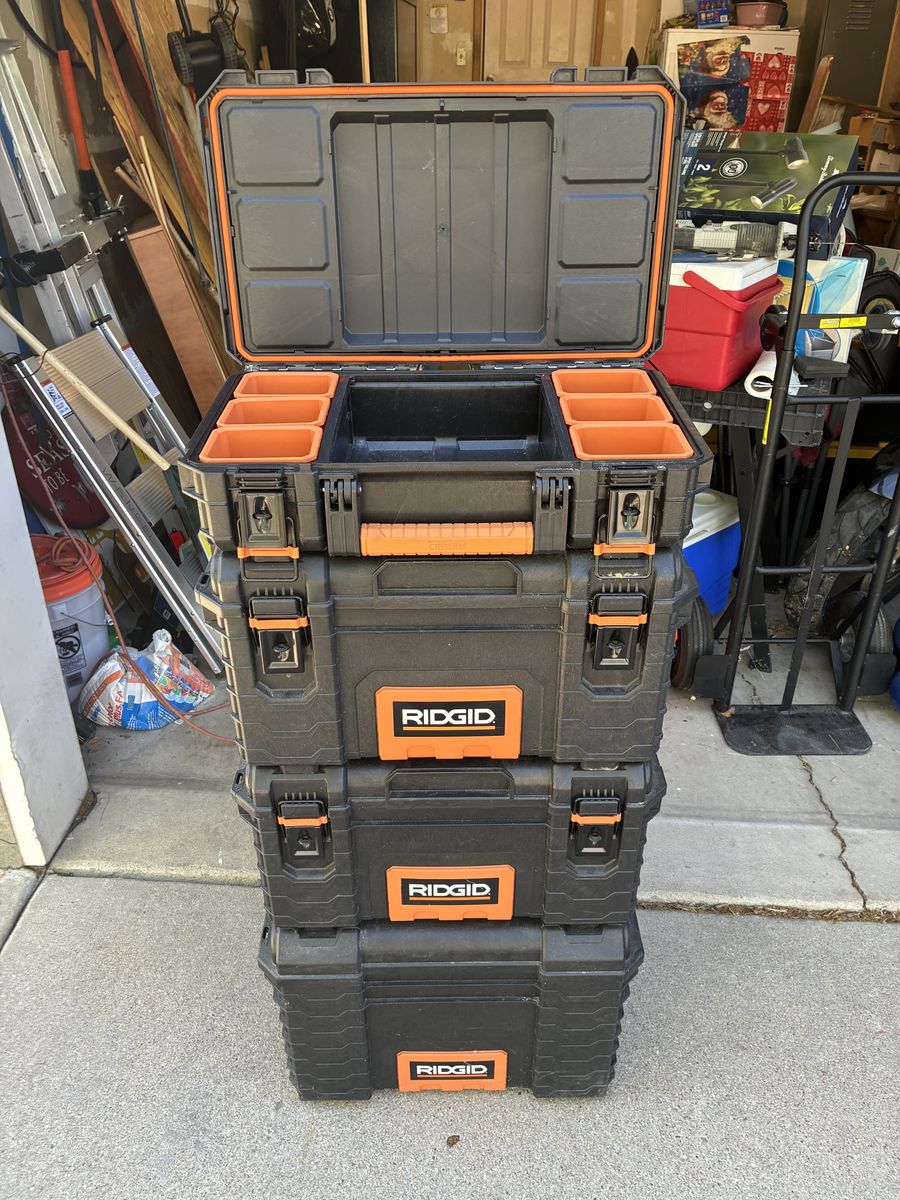 $110.00 Rigid stacking tool boxes