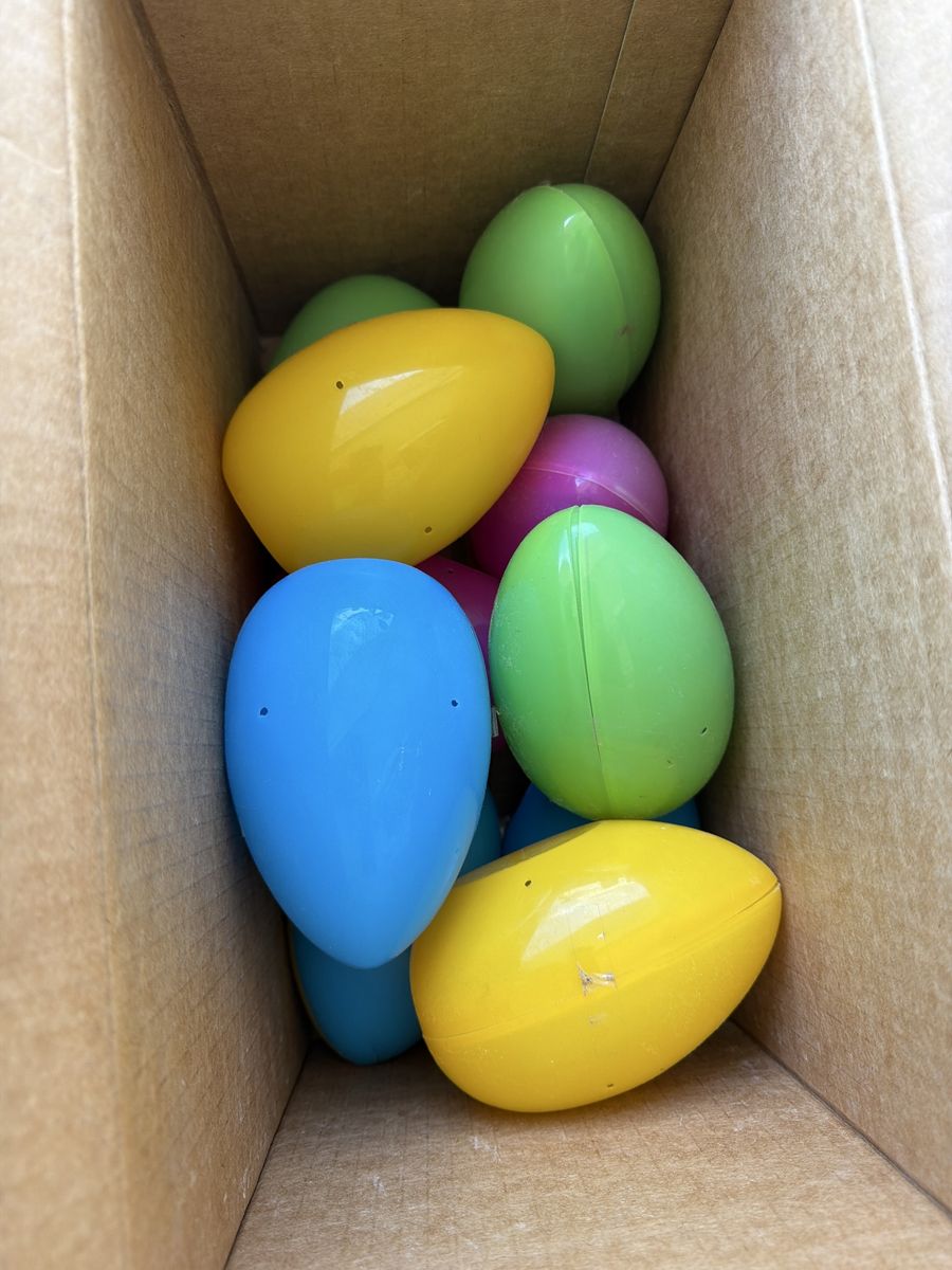 Big Colorful Reusable Plastic Easter Eggs - Assorted Bright Hues for Easter Hunts & Decor
