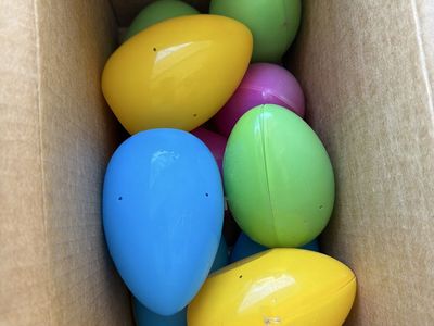 Big Colorful Reusable Plastic Easter Eggs - Assorted Bright Hues for Easter Hunts & Decor