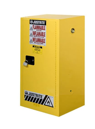 Justrite 891500 Sure-Grip EX Countertop Flammable Safety Cabinet, 1 Manual Door, 1 Shelf, 44" Height, 23.25" Width, 18" Length