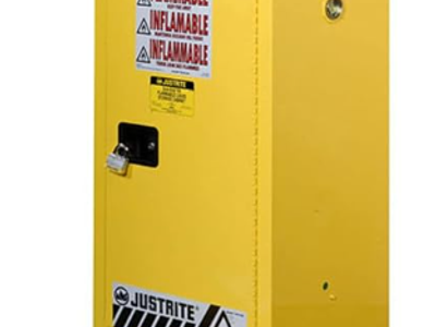 Justrite 891500 Sure-Grip EX Countertop Flammable Safety Cabinet, 1 Manual Door, 1 Shelf, 44" Height, 23.25" Width, 18" Length