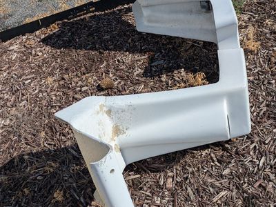 White Fiberglass drift Boat rear brace