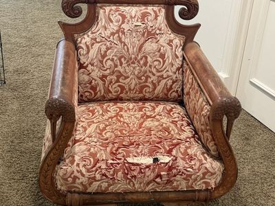 Italian Antique wood swan chair