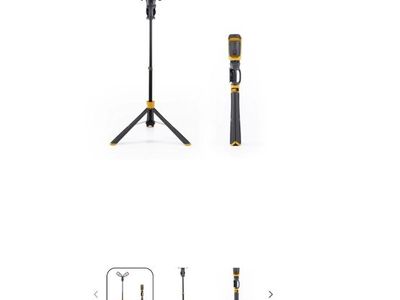 LUTEC 11000 Lumen 92W Dimmable LED Work Light with Dual Rotating Heads & Tripod Stand