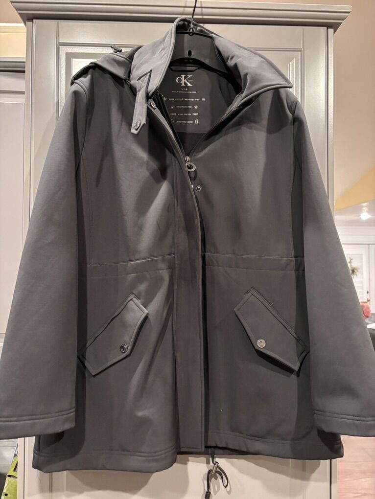 Women’s Coat Dark Gray Waterproof Size Large