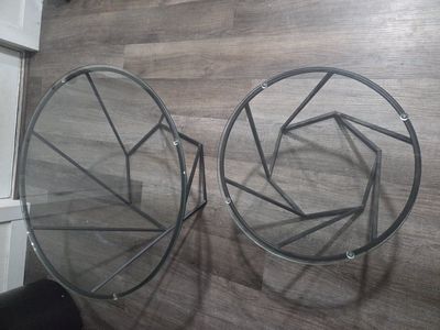 2 glass top patio/ end tables.