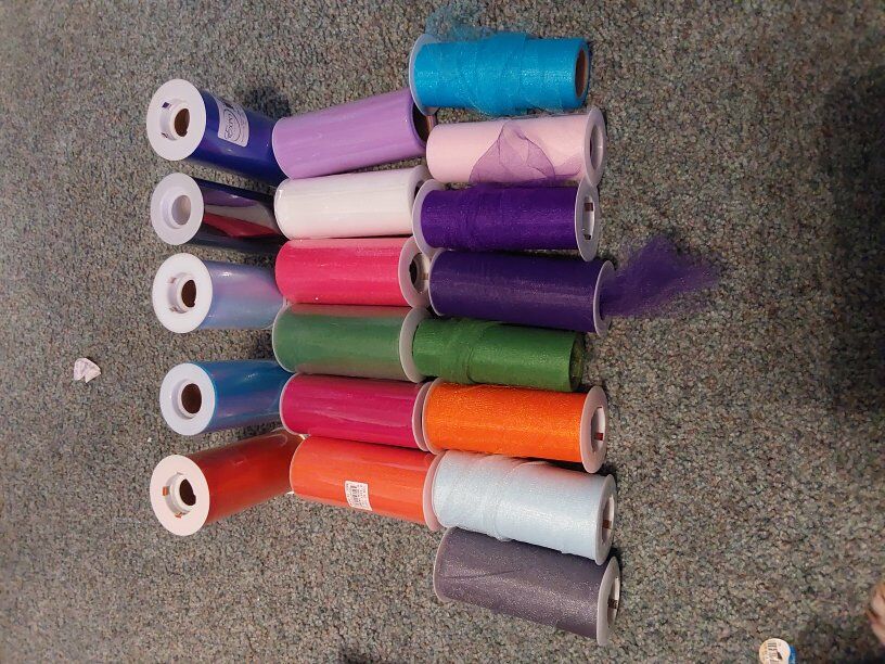 cleaning out craft room  Different colored mesh