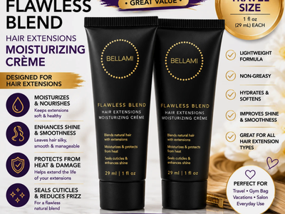 Bellami Flawless Blend Hair Extensions Moisturizing Crème 1oz Travel 2-Pack