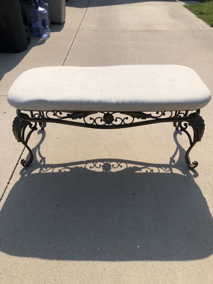 Upholstered Metal Bench