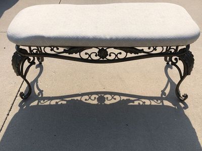 Upholstered Metal Bench