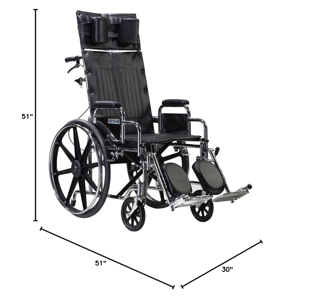 BARIATRIC Drive Medical Sentra Heavy-Duty Reclining Wheelchair with Desk Arms (BRAND NEW)