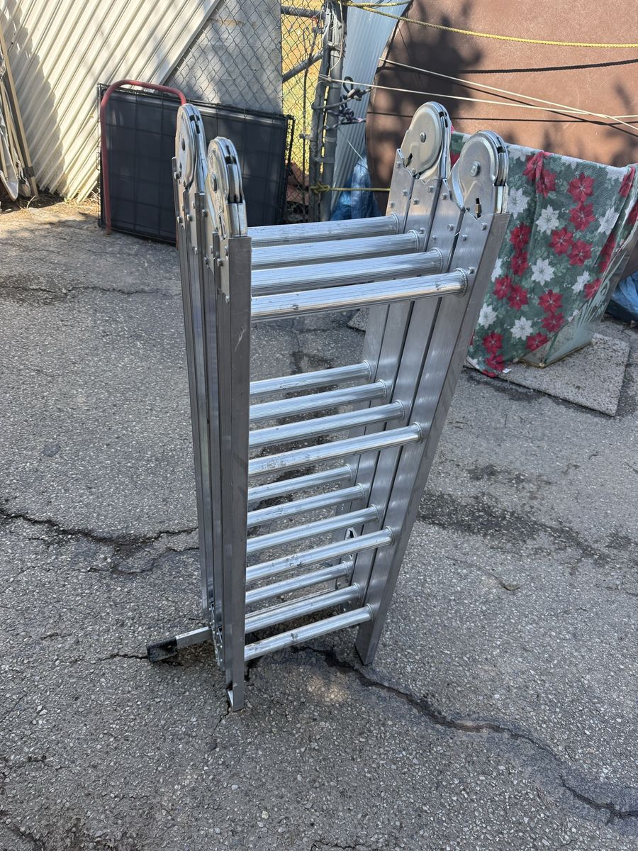 Werner M1-8-16 Aluminum Folding Multi-Position Ladder - 16ft Reach 250 lb Capacity
