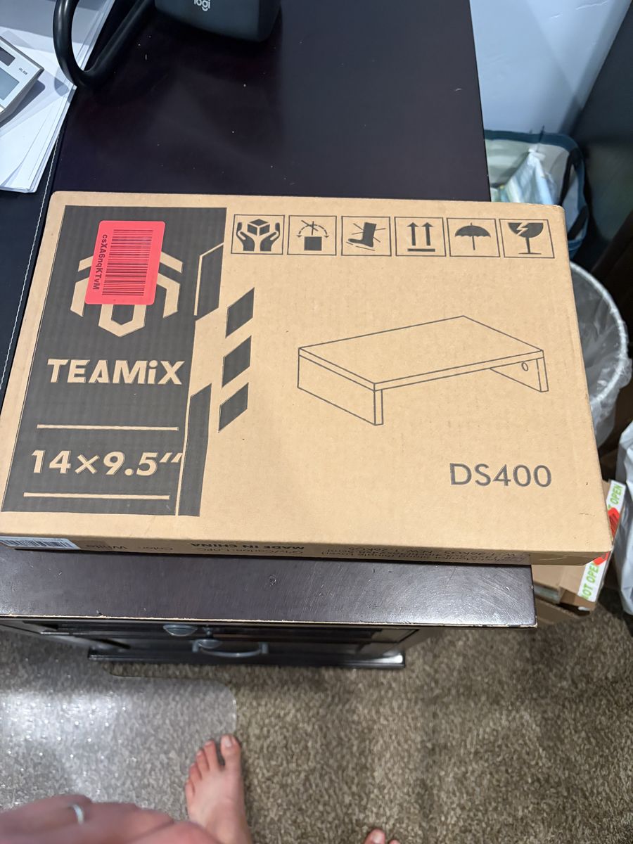 NEW White Monitor Stand Riser – Desktop Organizer Shelf – Sealed Box $20