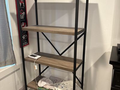 Industrial Style 5-Tier Bookshelf - Wood & Metal Open Bookcase Storage Display
