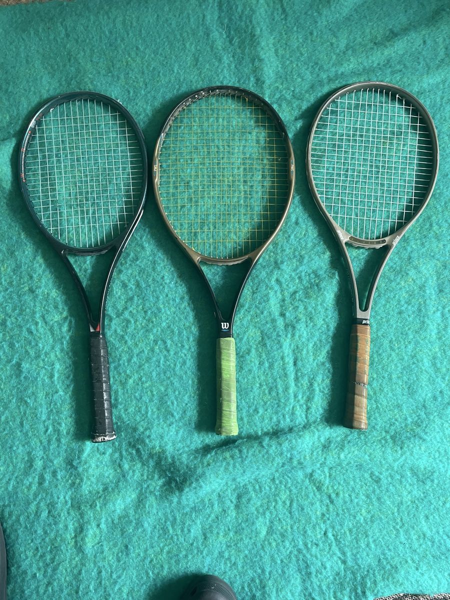 3 newly strung vintage rackets.