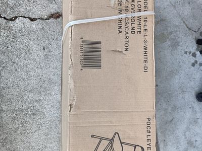 Carton of 10 new folding chairs, white.