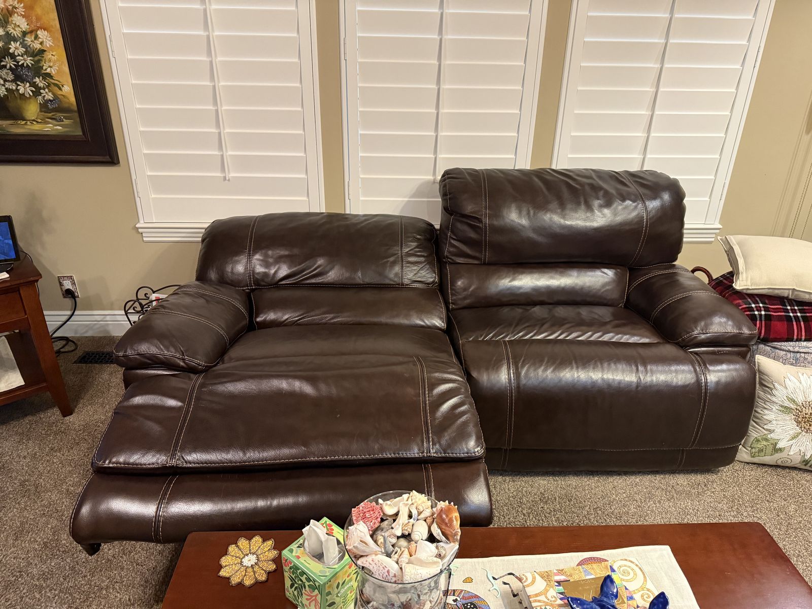 Set of Reclining Leather Couches