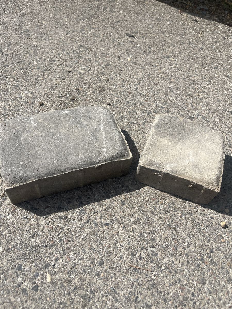 Gray Concrete Pavers - 2 Used Brick-Style Blocks for Landscaping