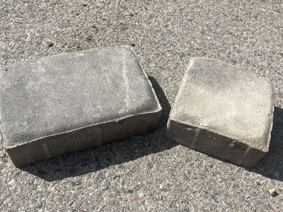 Gray Concrete Pavers - 2 Used Brick-Style Blocks for Landscaping