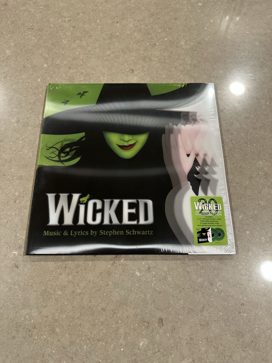 Wicked 20th Anniversary “Wicked Green” Vinyl 2LP-Original Cast Recording-Lenticular-SEALED-WORN