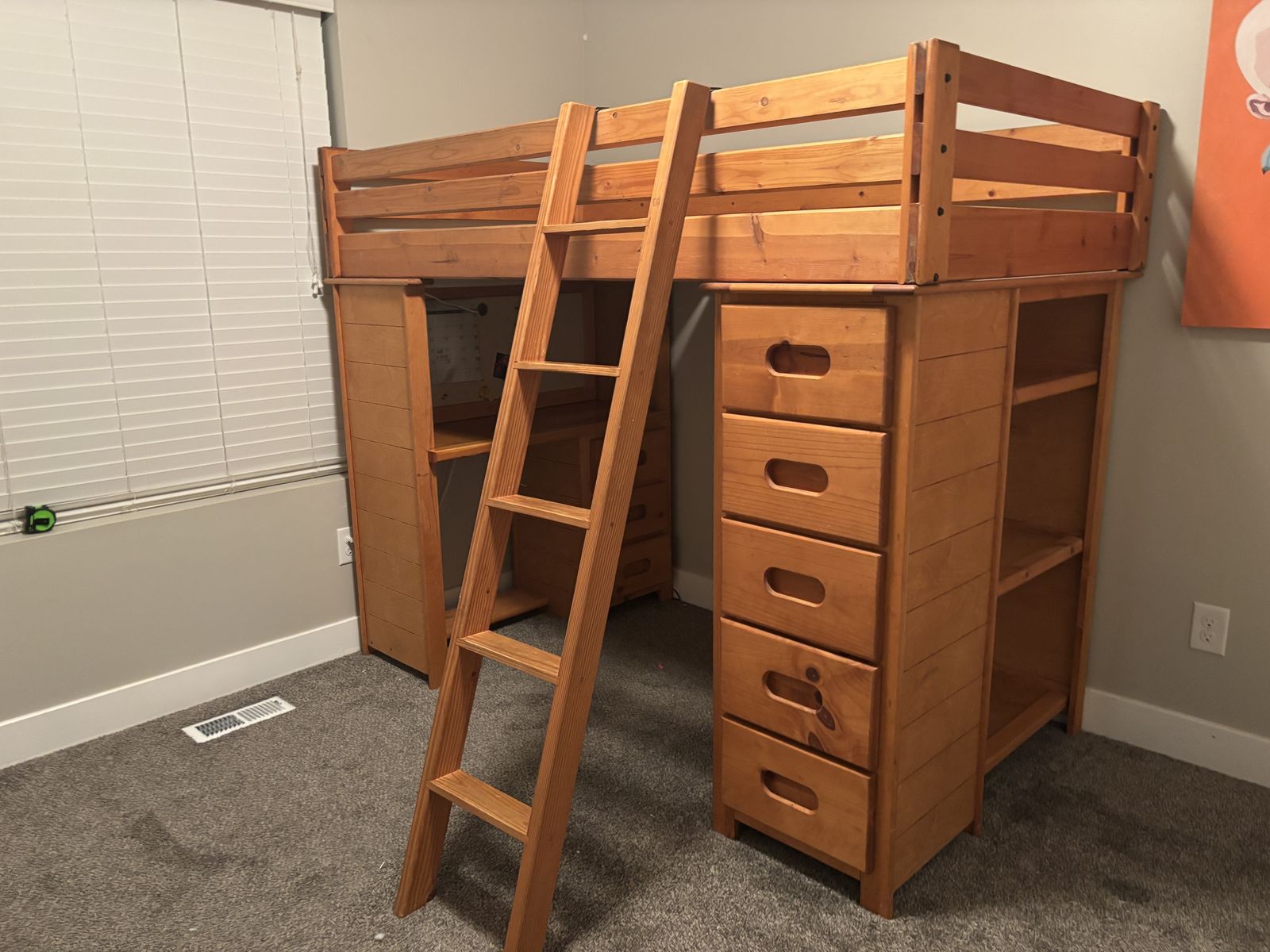Bunkbed With Desk and Shelves