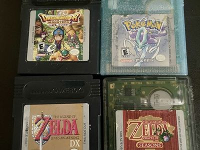 Nintendo Game Boy & Game Boy Color Games: Pokemon Crystal, Zelda DX/Seasons, Dragon Warrior Monsters 2