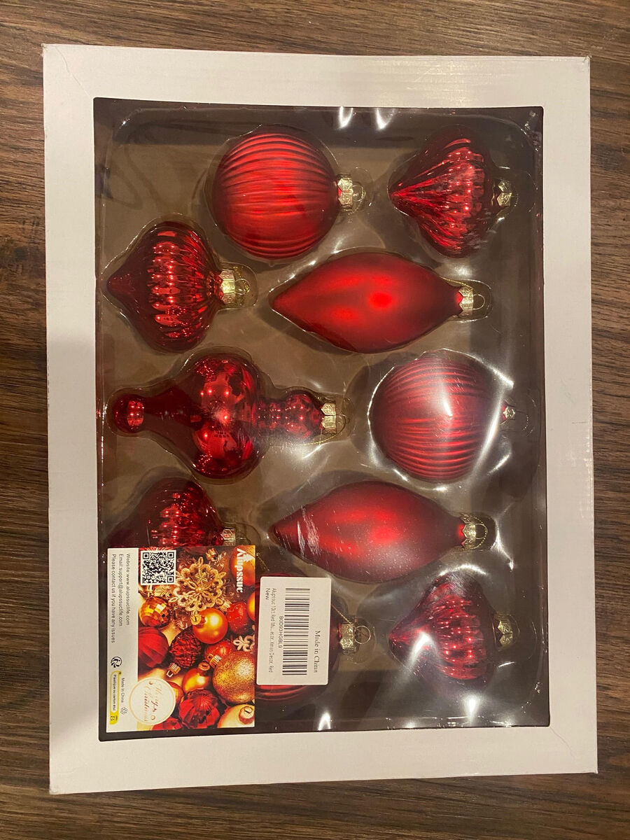 10 Piece Christmas Ornament Sets (Red or Gold)