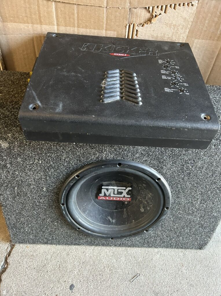 Kicker KX300.4 OLD SCHOOL AMP & 10 Inch MTX Sub