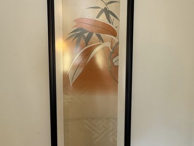 Framed Japanese-Style Botanical Art Print - Tall, Narrow Wall Decor