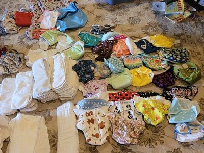 Mixed Lot Cloth Diapers Laundry bags& Inserts - Assorted Brands & Colors, Good Used Condition