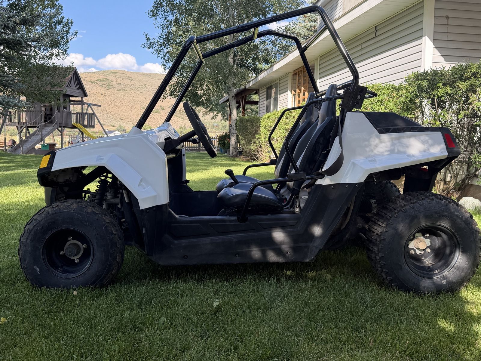White 2-Seater UTV Side-by-Side - Kids/Youth Off-Road Vehicle